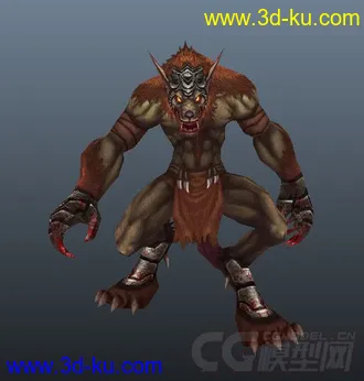 3D打印模型狼人怪物，MAYA2013版本，带绑定和动画的图片