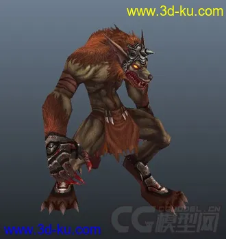 3D打印模型狼人怪物，MAYA2013版本，带绑定和动画的图片