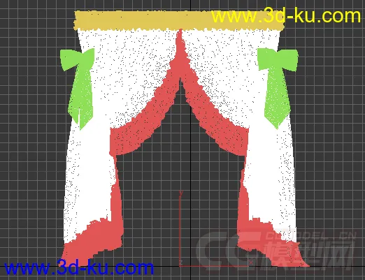 可爱风的窗帘模型 自己上贴图的图片1