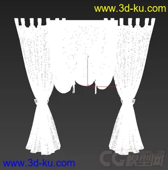 格子可爱风的窗帘模型的图片