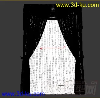 黄色的双层窗帘模型的图片