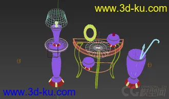 落地灯 花瓶 装饰摆设模型的图片