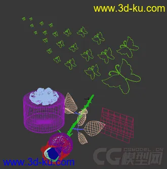 玫瑰 礼物盒 装饰模型的图片
