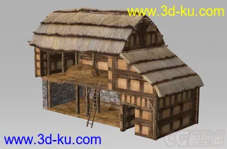 3D打印模型中世界农场茅草仓库的图片
