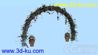 3D打印模型带植物的拱门的图片
