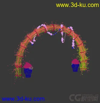 3D打印模型带植物的拱门的图片