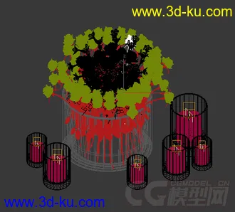 一捧玫瑰花跟蜡烛灯模型的图片