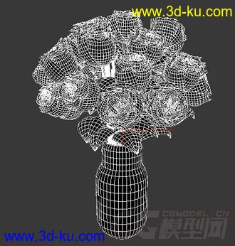 红色玫瑰花模型的图片