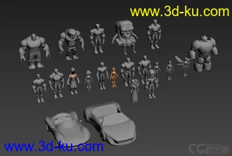 3D打印模型简模人物，卡通动画游戏人物（92个打包下载）的图片