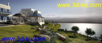 3D打印模型EA25-10套豪华别墅游泳池室外场景的图片