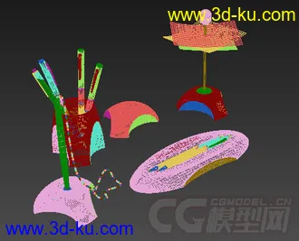 笔 笔筒 桌面文化办公模型的图片