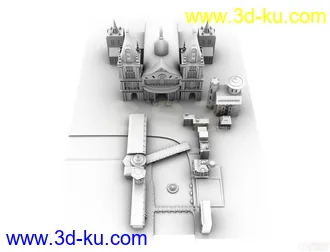3D打印模型西方教堂小场景的图片