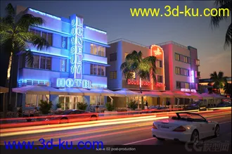 3D打印模型EA23-10套迈阿密城市场景的图片