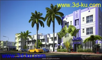 3D打印模型EA23-10套迈阿密城市场景的图片