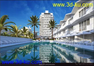 3D打印模型EA23-10套迈阿密城市场景的图片