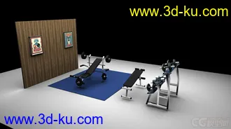 3D打印模型健身房的简单的场景的图片