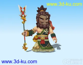英雄张飞3D模型的图片