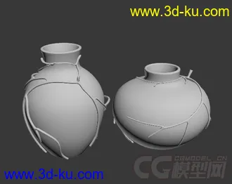 两个瓷瓶装饰模型的图片