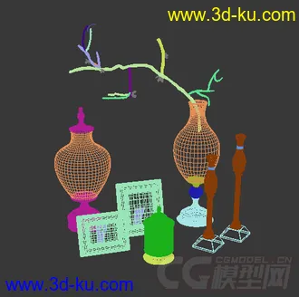 花瓶 相框 模型的图片