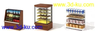 3D打印模型超市各种高精度、饮料、蔬菜、生活品、货架等的图片