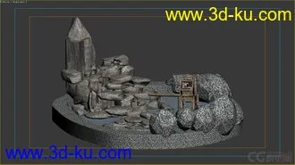 3D打印模型假山水池的图片