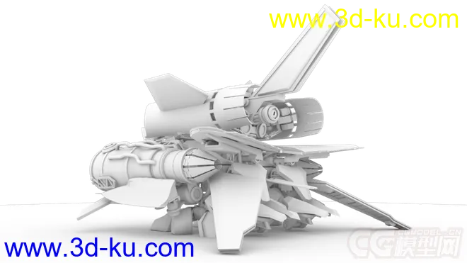 科幻机械飞行器变形金刚飞行器飞机模型的图片3