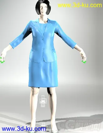 穿着蓝色的裙装的妹子模型的图片