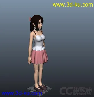 3D打印模型自己做的一个卡通小女孩，衣服可以脱哦！欢迎绅士的图片