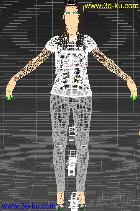 欧洲金发女人模型 可3D打印的图片1