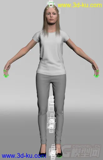 欧洲金发女人模型 可3D打印的图片