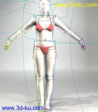 一个穿着比基尼的美女模型  可3D打印的图片