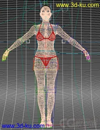 一个穿着比基尼的美女模型  可3D打印的图片