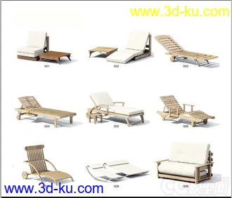 3D打印模型水井，烤箱，烧烤，摇椅躺椅，咖啡桌子，小品，阳伞，草地灯壁灯路灯，小木桥的图片