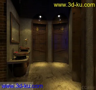 3D打印模型后现代风格咖啡厅的图片