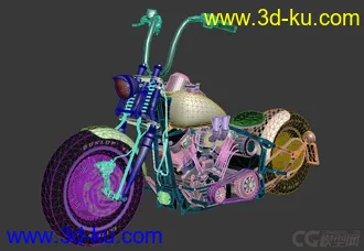 3D打印模型精品—小型摩托车 哈雷机车的图片