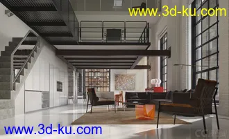 3D打印模型E.A.Vol.34--5间完整贴图的室内场景的图片