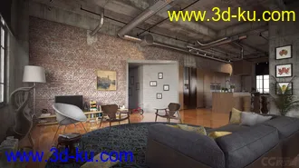3D打印模型E.A.Vol.34--5间完整贴图的室内场景的图片