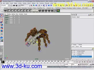 3D打印模型Dead Mother Creature Rig的图片