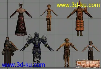 最终幻想Ⅹ7位主角模型的图片