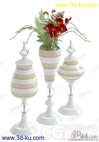 3D打印模型盆栽，小品，植物，花，花盆，花坛的图片