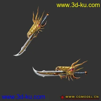 中国武侠纯手绘风格武器模型的图片