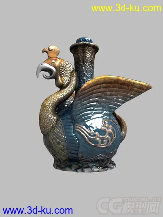 3D打印模型两个精致的道具瓷器，的图片