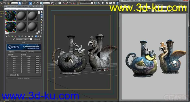 两个精致的道具瓷器，模型的图片2