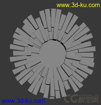 圆形的镜子模型  自己加贴图的图片