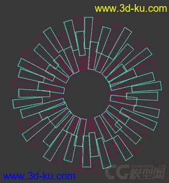 圆形的镜子模型  自己加贴图的图片