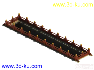 3D打印模型栏杆  游戏场景   朱红的图片