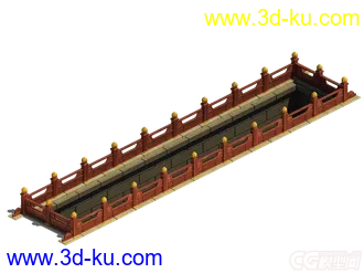3D打印模型栏杆  游戏场景   朱红的图片