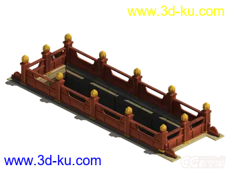 3D打印模型栏杆  游戏场景   朱红的图片