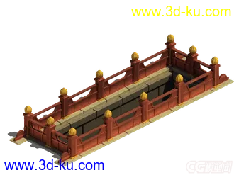 3D打印模型栏杆  游戏场景   朱红的图片