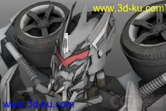 精细的3D打印模型，变形金刚，机器人，汽车人，车辆，武器 火箭筒，含STL源文件的图片